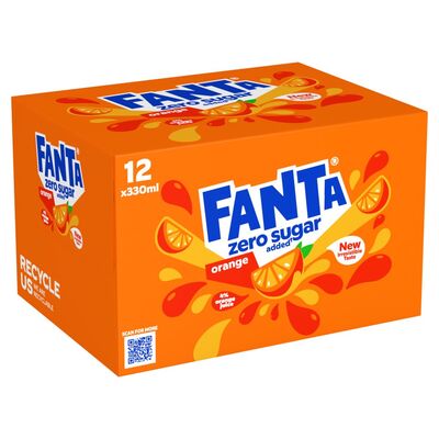 Fanta Zero Orange Can Pack 12 x 330ml