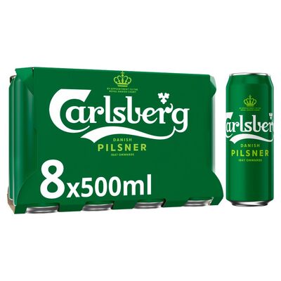 Carlsberg Danish Pilsner Lager Cans Pack 8 x 500ml