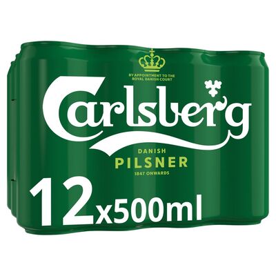 Carlsberg Pilsner Lager Can 12 Pack 500ml