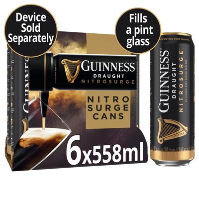 Guinness Draught Nitrosurge Can Pack 6 x  558ml