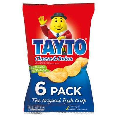Tayto Cheese & Onion Crisps 6 Pack 25g