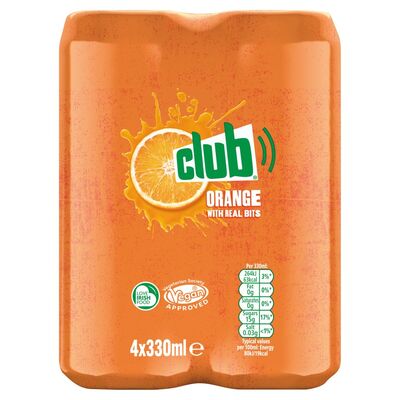 Club Orange Can 4 Pack 330ml