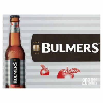 Bulmers Light Irish Cider Bottle Pack 20 x 300ml