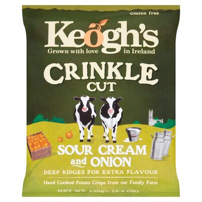 Keoghs Crinkle Cut Sour Cream & Shamrock 125g