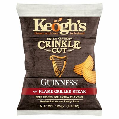 Keogh's Crinkle Cut Crisps Guinness & Flame Grilled Steak 125g