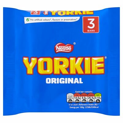 Yorkie Milk Chocolate Bar 3 Pack 138g