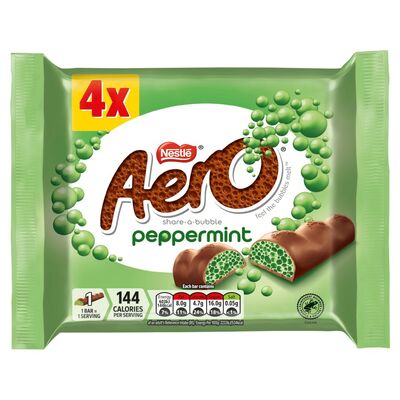 Aero Bubbly Peppermint Chocolate Bar 4 Pack 108g
