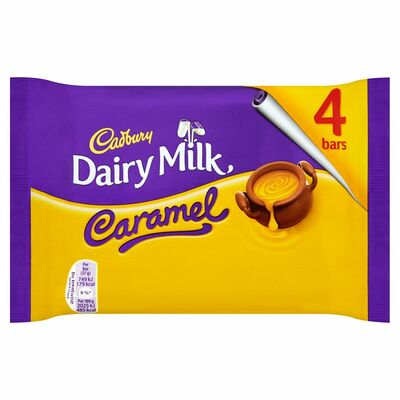 Cadbury Dairy Milk Caramel Chocolate Bar  4 Pack 148g