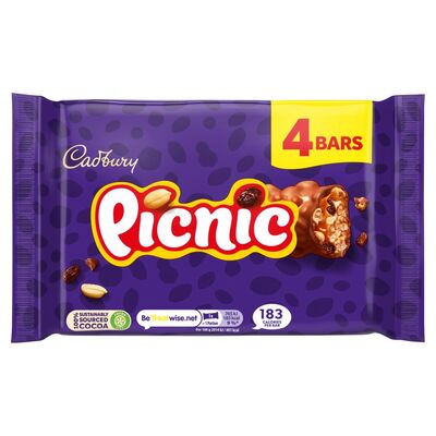 Cadbury Picnic Chocolate Bars 4 Pack 152g