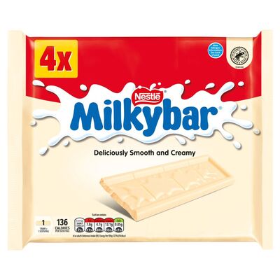 Milkybar Medium White Chocolate Bar 4 Pack 25g