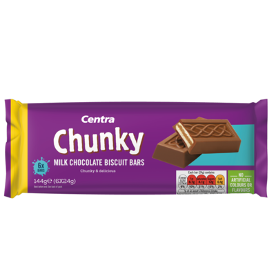 Centra Milk Chocolate Chunky Biscuit Bars 132g