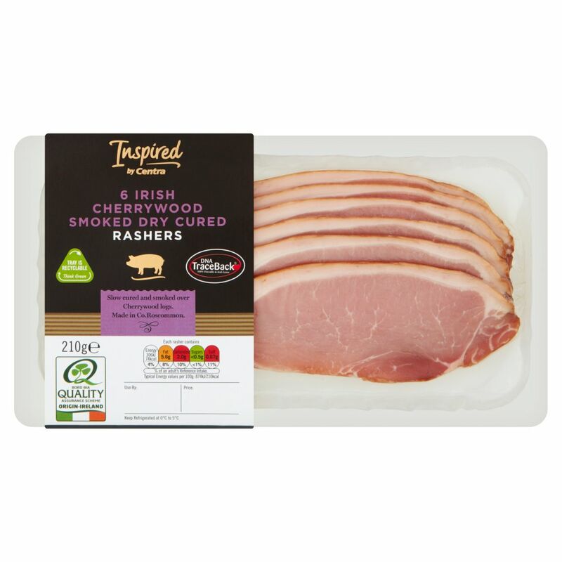 Centra Inspired 6 Irish Cherrywood Smoked Dry Cured Rashers 210g