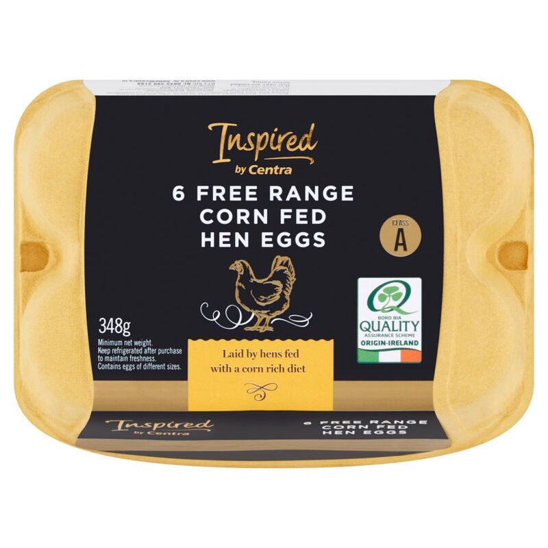 Inspired by Centra 6 Free Range Corn Fed Hen Eggs 348g